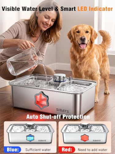 4.5Gal 17L Dog Water Fountain for Large Dogs