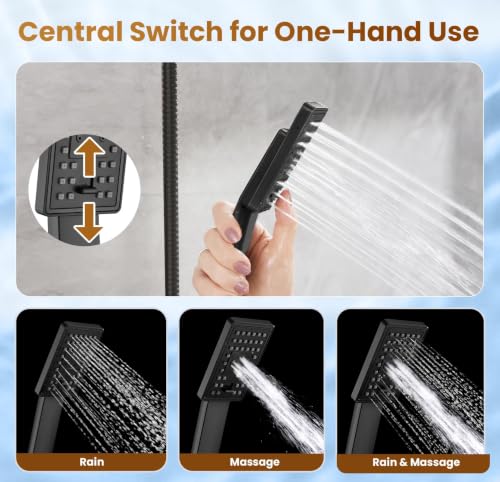Rain Shower Head with Handheld Spray