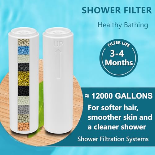 4 packs Citivisovd shower filter cartridge compatible with RexSoul filter handheld shower head can reduce chlorine and fluoride (4 Count)