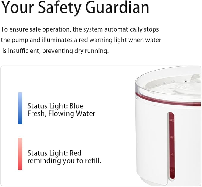 Smart Automatic Pet Water Fountain, 2.2L Cordless with Infrared Sensor, Dual Modes, Ultra-Quiet Pump, Safe for Cats & Dogs (White, No Infrared Sensor)