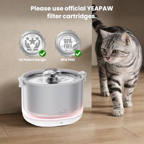 Cat Water Fountain Filters 3 Pack Five Stages Filtration Cat Fountain Replacement Filters for Stainless Steel Water Fountain 2 Months Set of Replacement Filters for Ultra Quiet Cat Fountain