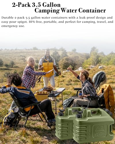 3.5 Gal Camping Water Jug with Spigot (2 Count)