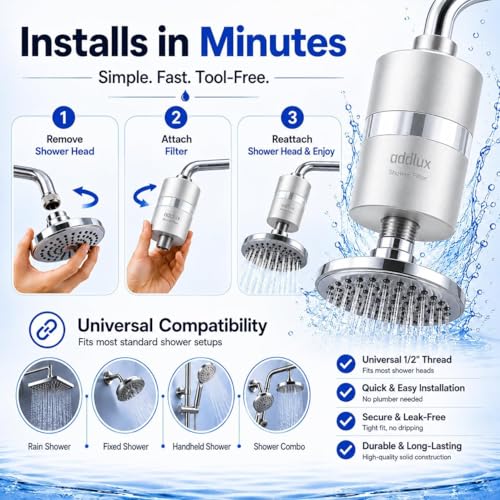 Lab Tested Titanium Shower Water Filter for Hard Water