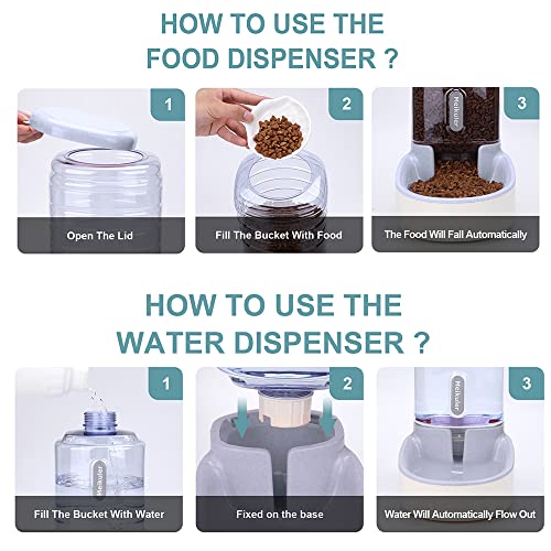 Automatic Dog Cat Feeder and Water Dispenser Set