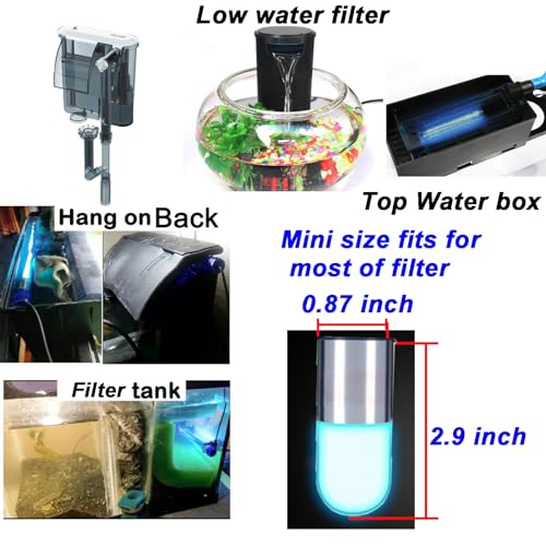 Aquarium UVC Clean Light Algae Clear Green Bloom Clean Fish Tank UVC Water Clean Lamp for Sump Pond Filter Tank