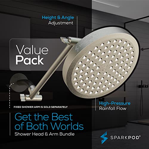 6" Round Rain Shower Head with 11" Shower Arm