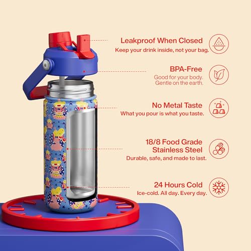 Kids Insualated Water Bottle with Straw