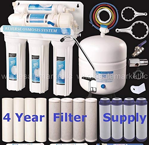 5 Stage Undersink Reverse Osmosis Drinking Water Filter System RO Home Purifier with NSF Certified Membrane with 4 Years of Filter Supply (15 Count)