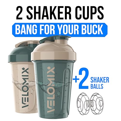 2 Pack 20oz Protein Shaker Bottle for Protein Mixes (2 Count)