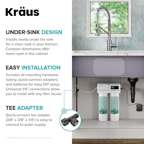 Purita 2 Stage Under Sink Water Filtration System with Digital Display Monitor