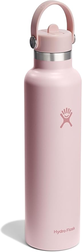 Hydro Flask Water Bottle - Insulated Stainless Steel - Straw Lid, Non Spill, Leakproof 24 Oz Trillium Pink