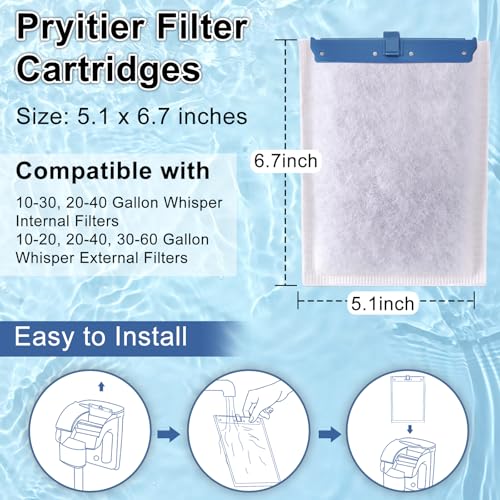 12 Pack Fish Tank Filter Cartridge for Whisper Bio (12 Count)