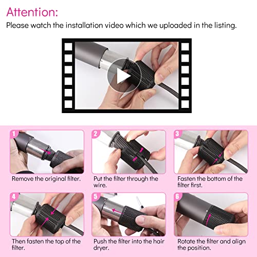 Hair Dryer Filter Replacement for Dyson HD01 HD03 HD07 HD08