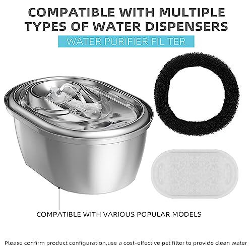 Cat Water Fountain Filter Compatible with Stainless Steel Dispenser (4 Count)