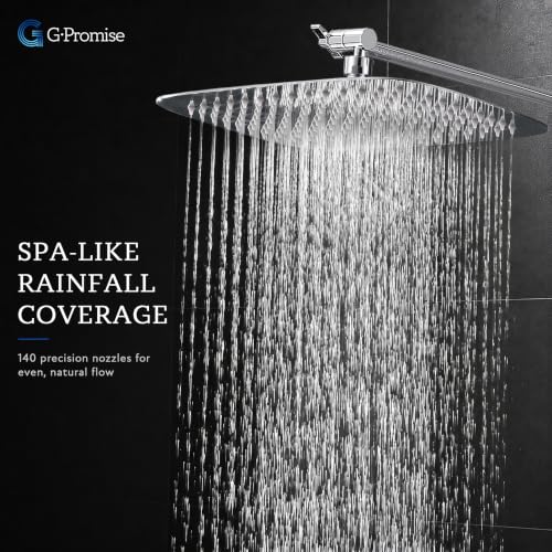 All Metal 12" Rain Shower Head with Handheld for Bathroom Upgrade