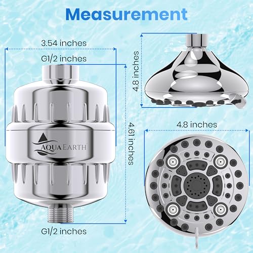 Filtered Shower Head Gift Edition High Pressure Shower Filter Hard Water Remove Chlorine Harmful Substances Coconut Shell Activated Carbon Reduce Heavy Metals Other Sediments Vitamin C