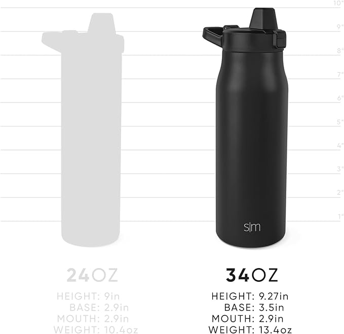 Simple Modern Filtered Water Bottle | Insulated Stainless-Steel Carbon Filter Travel Water Bottles | Reusable for Clean Drinking Water On The Go | 34oz, Lavender Mist