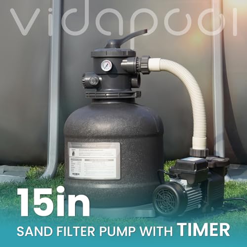 15" Sand Filter Pump for Above Ground Pool with Timer