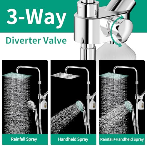 10" Filtered Rain Shower Head with Handheld Spray Combo