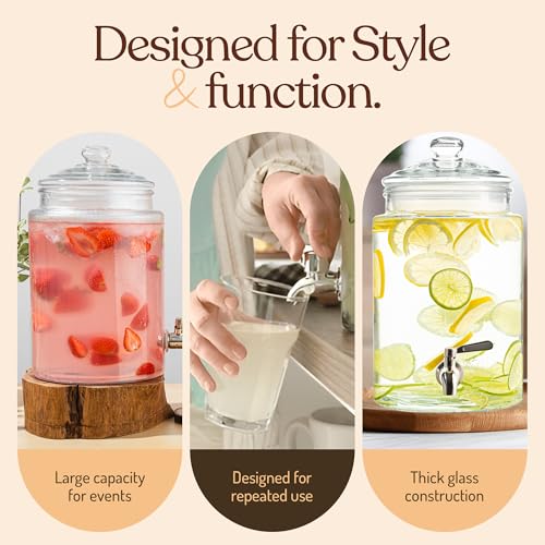 Large Glass Drink Dispenser with Spout