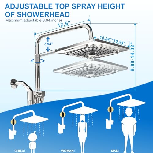 Filtered Rain Shower Head with Handheld Spray