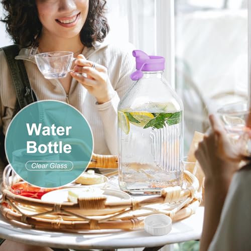 64 Oz Glass Milk Jugs With Screw Lids (3 Count)
