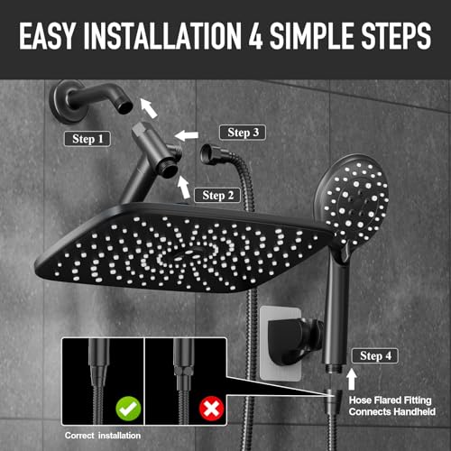 11.8“ Rain Shower Head with Handheld (2 Count)