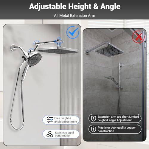 Rain Shower Head with Handheld Spray Combo