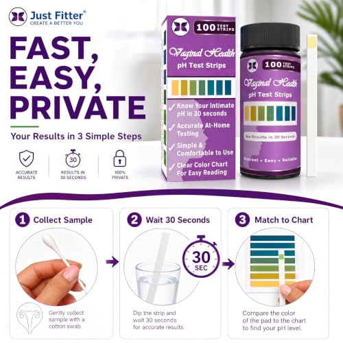 Vaginal pH Balance Test Strips. Personal Wellness Kit for Women. Supports Feminine Hygiene (100 Count)