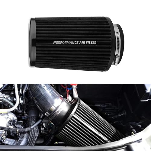 Black 3 3.5 4 inch Universal Cold Air Intake Filter 76mm 89mm 101mm