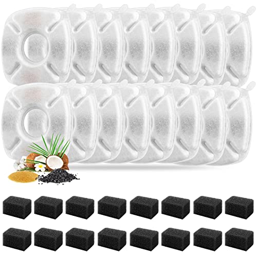 32 Pcs Cat Fountain Replacement Filters 16 Pack Cat Water Fountain Replacement Filters with 16 Pack Pre (32 Count)