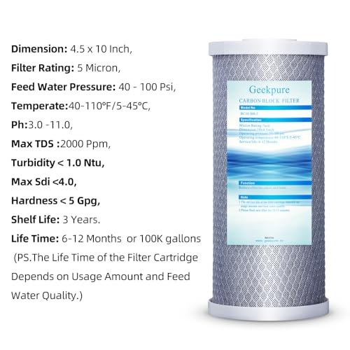 10 Inch Whole House Carbon Filters (5 Count)