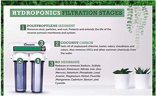 3 Stage Hydroponics Reverse Osmosis Water Filtration System