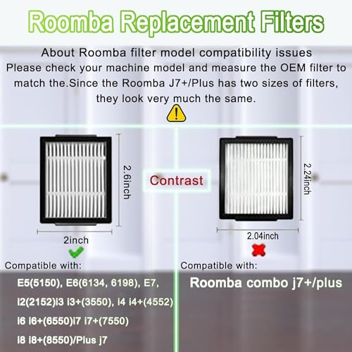Replacement Parts for iRobot Roomba i7 i7+ i3 i3+ i4 i4+ i6 i6+ i8 i8+ E5 E6 E7 &J7 J7+ Vacuum Cleaner (22 Count)