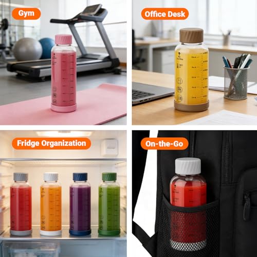16 oz Glass Juice Bottles 4 Pack