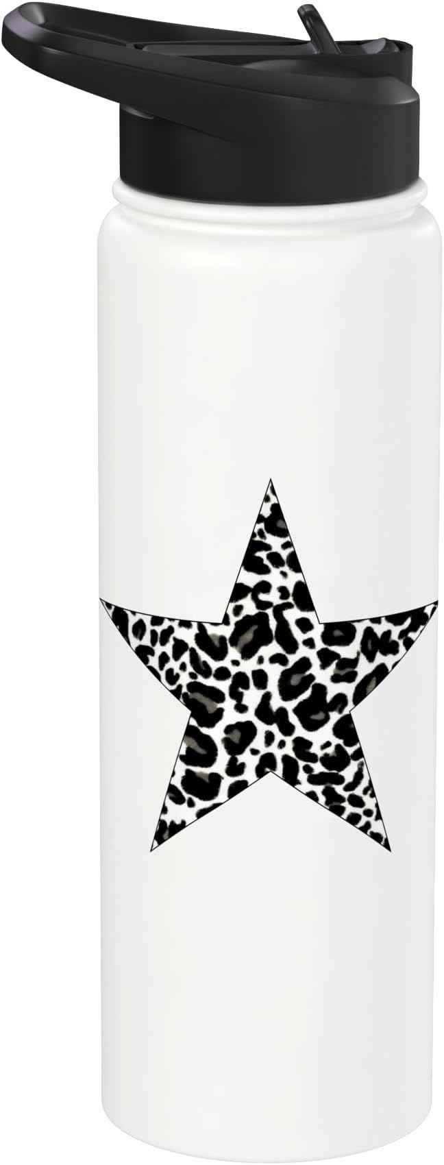 Star Shape - Cute Cheetah Leopard Print Graphic Stainless Steel Insulated Water Bottle
