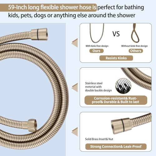 Handheld Shower Head with Slide Bar Combo