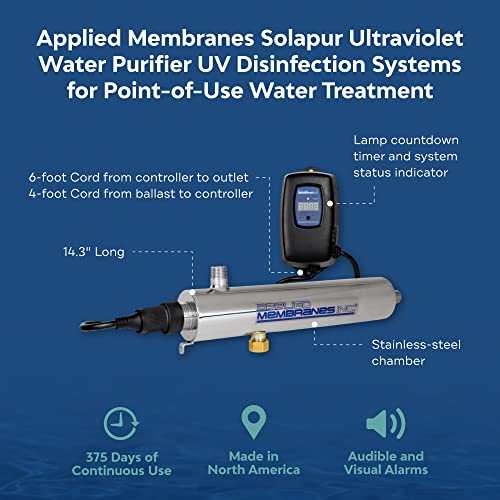 Solapur Ultraviolet Water Purifier UV Sterilizer Filter for Point of Use Drinking Water Purification