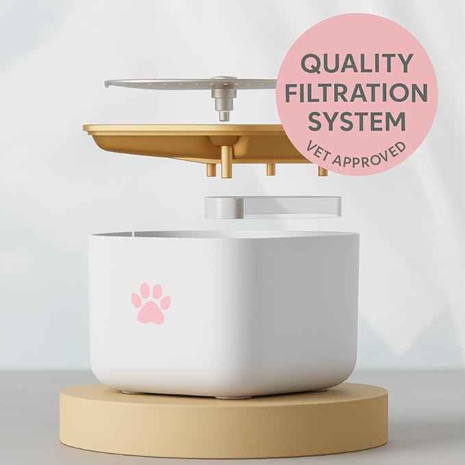 Cat Water Fountain, Water Fountain for Dogs, Indoor Water Dispenser, 3L Automatic Cat Water Dispenser, Quiet Motor, Holds Water for 10 Days – Cute Pink Design
