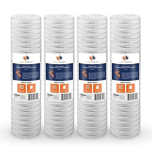 5 Micron 20 x 4.5 Whole House String Wound Water Filter Replacement Cartridge for Well Water Filtration Compatible with WP5BB20P (4 Count)