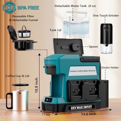 Cordless Coffee Maker for Makita 18V Battery