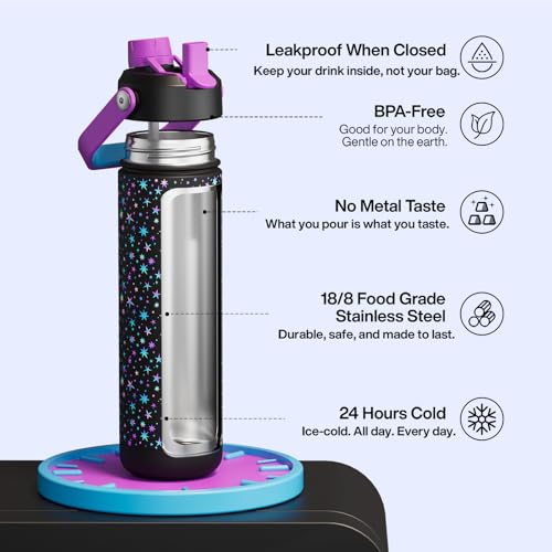 Insulated Water Bottle with Straw Stainless Steel Water Bottle