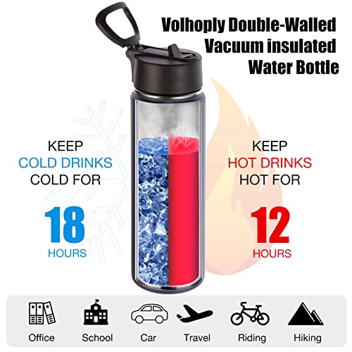 Insulated Water Bottles with Straw Bulk 2 Pack