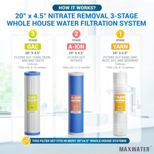 3 Stage Whole House Water Filter System Nitrate Removal