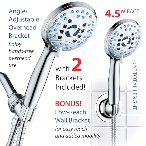 AquaCare 8 mode High Pressure Handheld Shower Head with 2