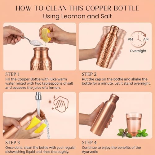 100% Pure Copper Water Bottle