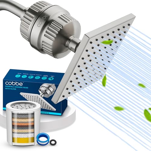 High Pressure Filtered Shower Head with Filters for Hard Water Combo