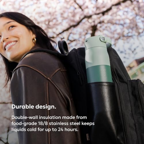 Swig Top Insulated Stainless Steel Water Bottle with Straw and Handle