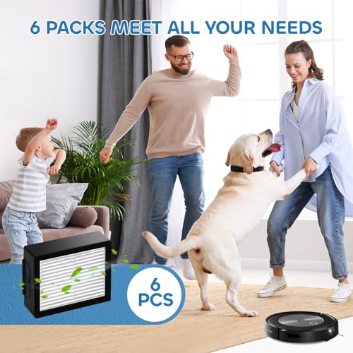 6 Pack Filter Replacements Compatible With i Robot Roomba E I & J Series