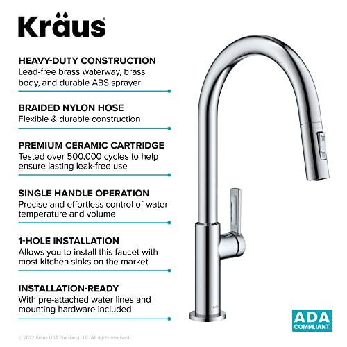 Chrome Single Handle Pull Down Kitchen Faucet KPF